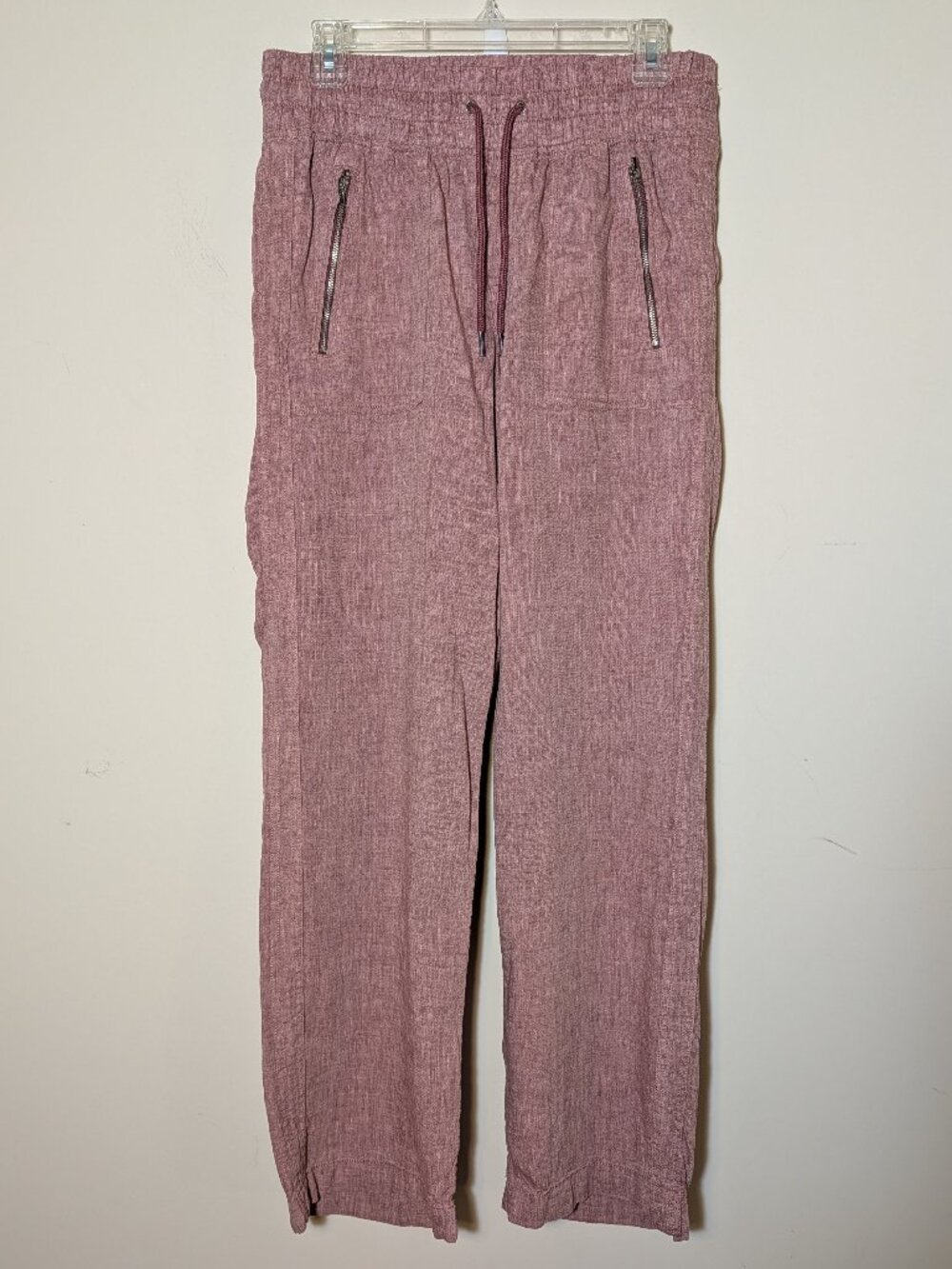 Athleta Cabo 00% Linen Pull on Wide Leg Pants Sz 8 Mauve Pink